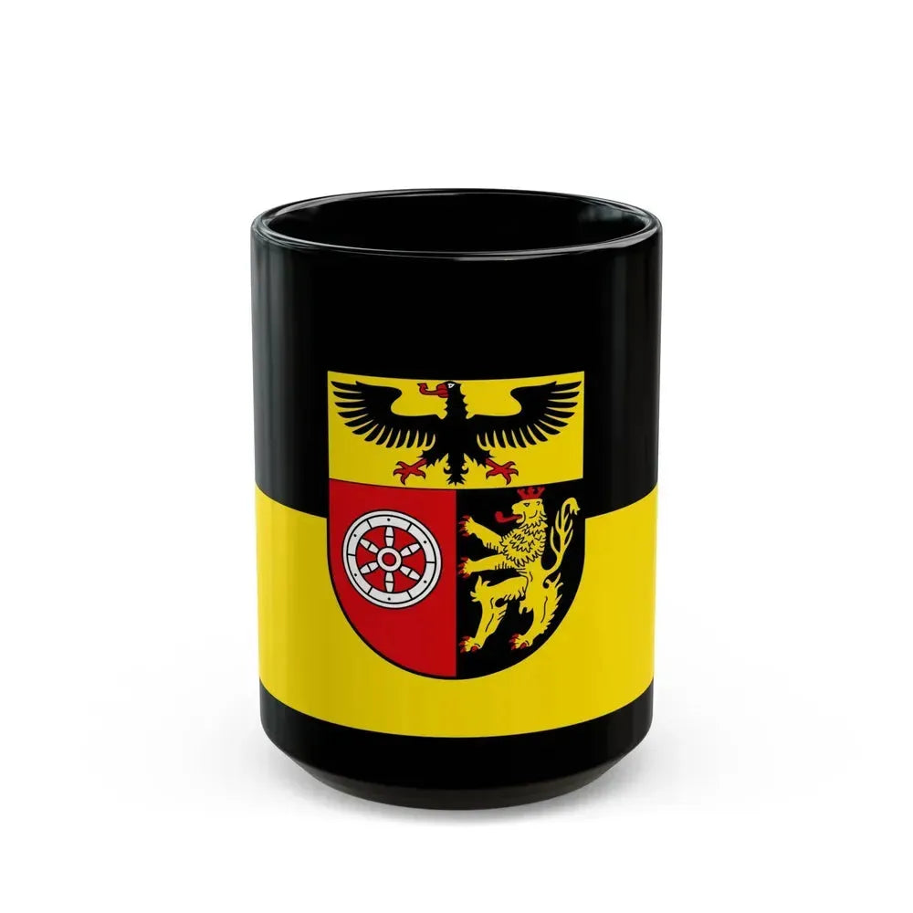 Flag of Mainz Bingen Germany - Black Coffee Mug 15oz - Go Mug Yourself