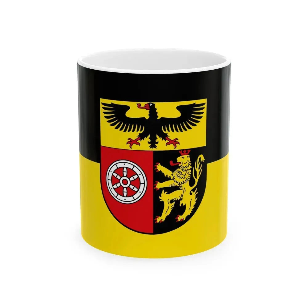 Flag of Mainz Bingen Germany - White Coffee Mug 11oz - Go Mug Yourself