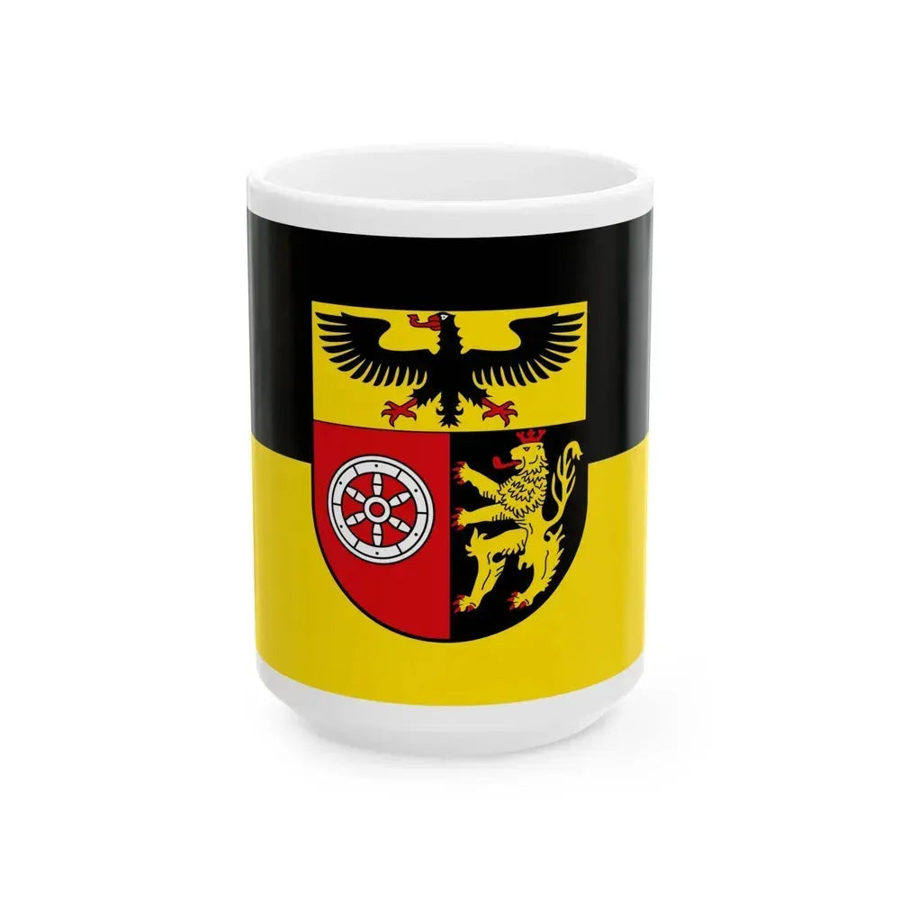 Flag of Mainz Bingen Germany - White Coffee Mug 15oz - Go Mug Yourself