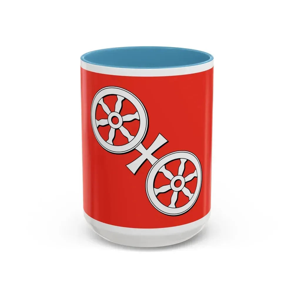 Flag of Mainz Germany - Accent Coffee Mug 15oz Light Blue - Go Mug Yourself