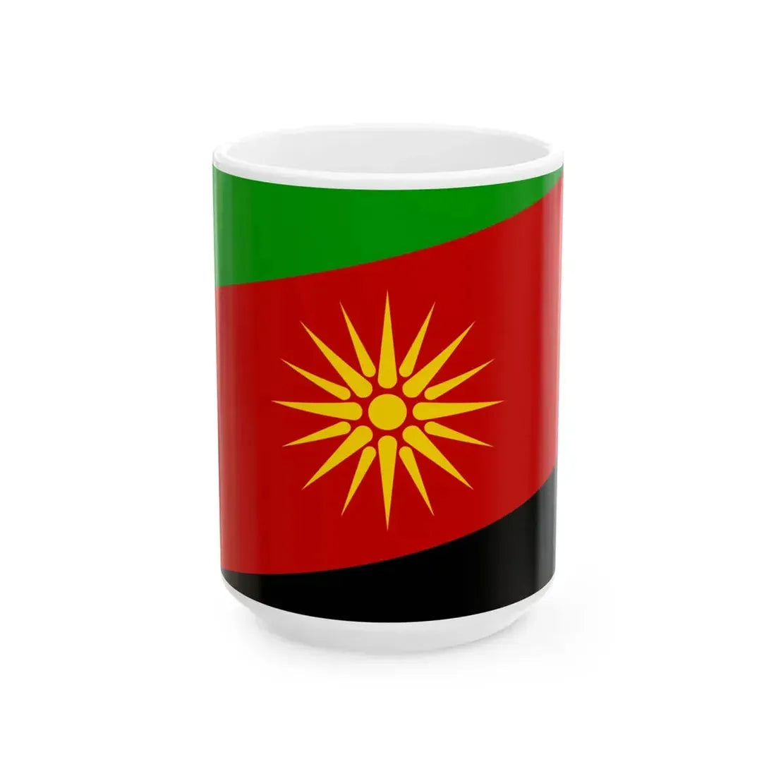 Flag of Makedonska Kamenica Municipality North Macedonia (North Macedonia) White Coffee Mug 15oz - Go Mug Yourself