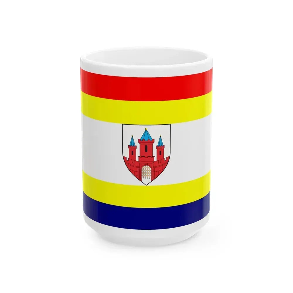 Flag of Malbork Poland - White Coffee Mug 15oz - Go Mug Yourself