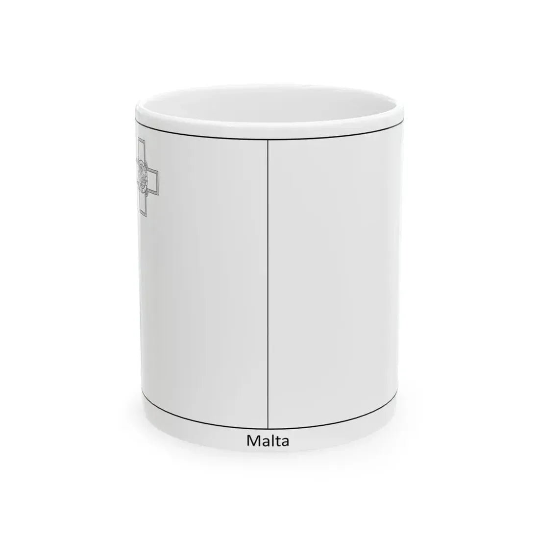Flag of Malta colouring page (Malta) White Coffee Mug 11oz - Go Mug Yourself