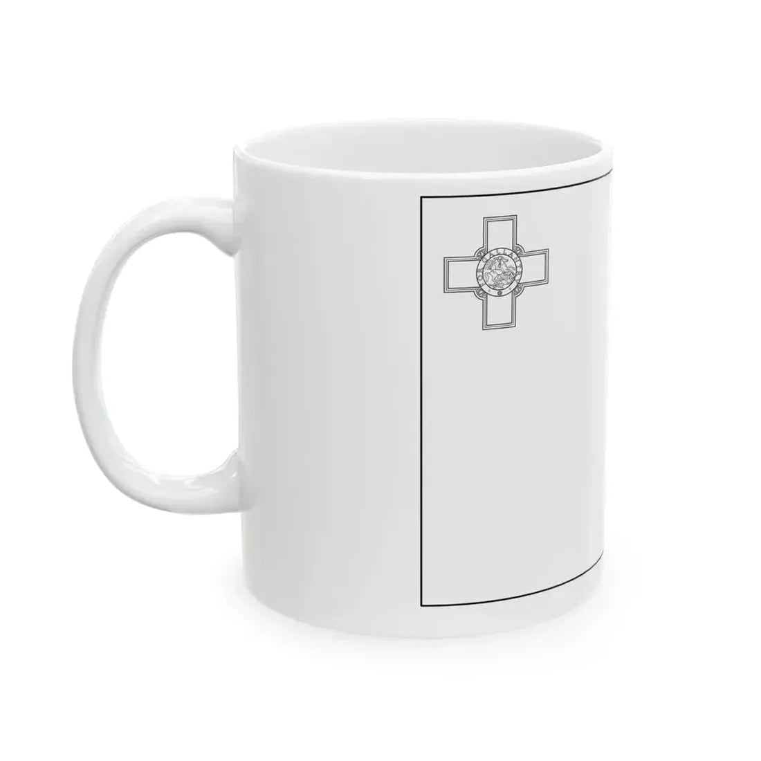 Flag of Malta colouring page (Malta) White Coffee Mug - Go Mug Yourself