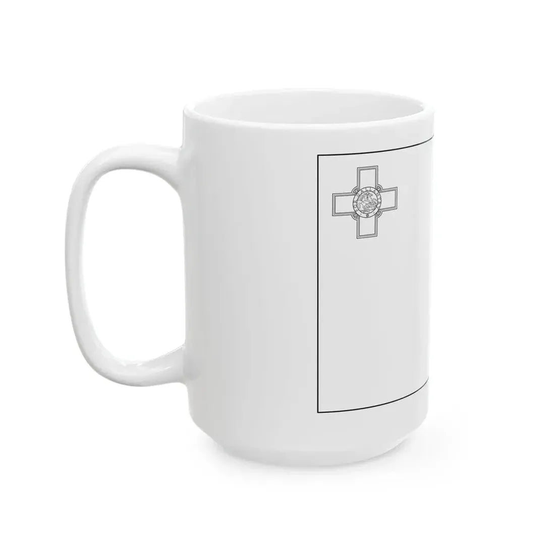 Flag of Malta colouring page (Malta) White Coffee Mug - Go Mug Yourself