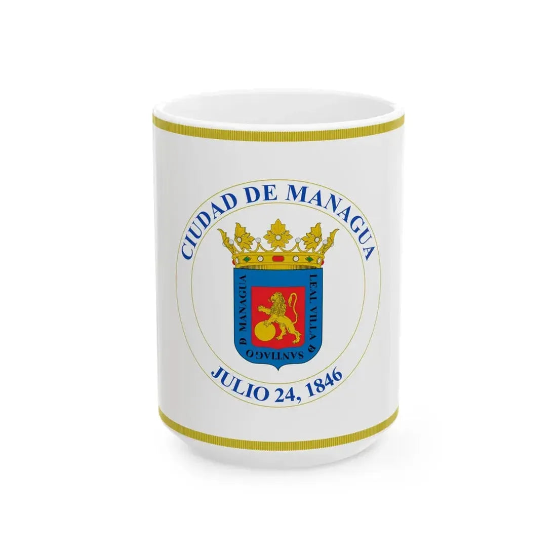 Flag of Managua (Nicaragua) White Coffee Mug 15oz - Go Mug Yourself