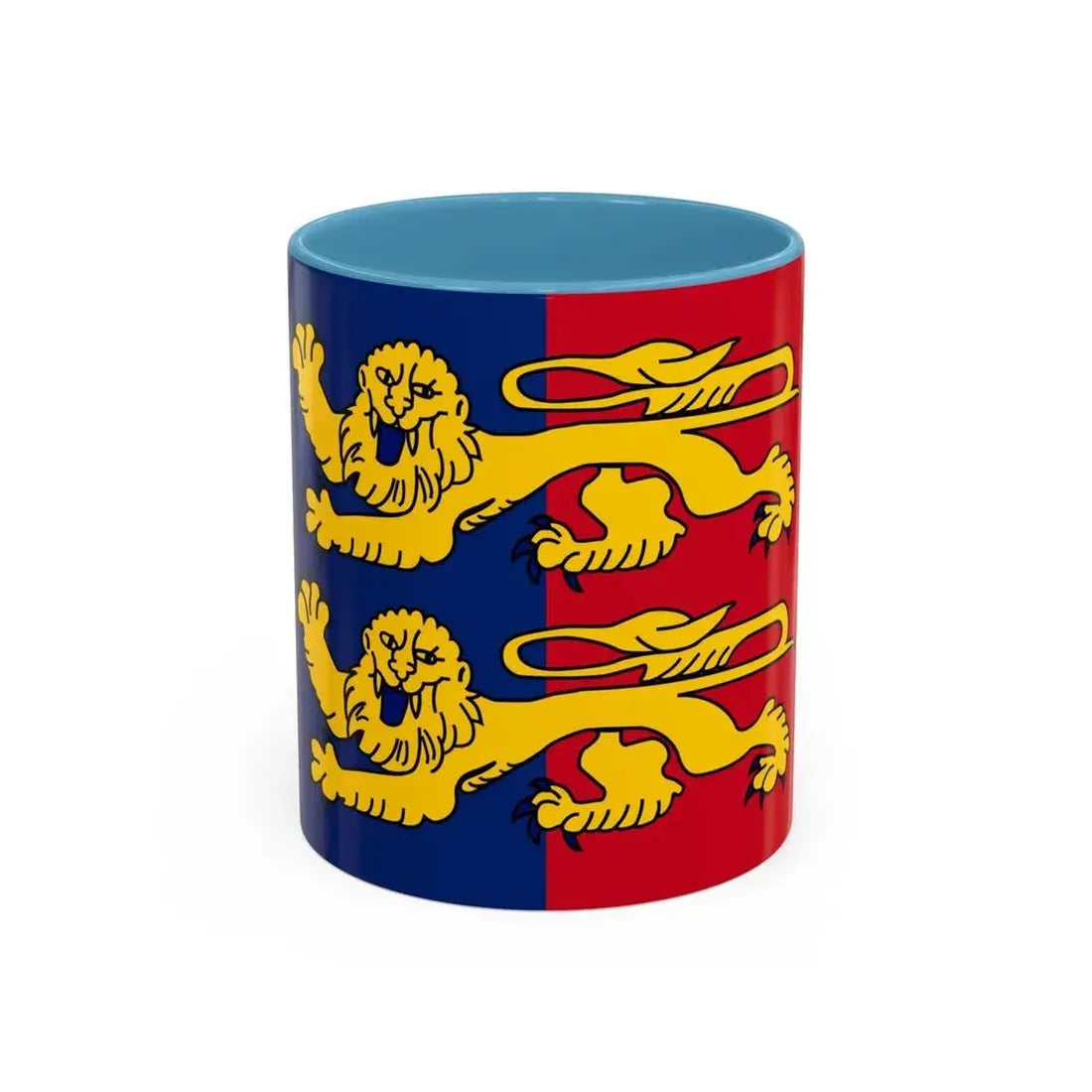 Flag of Manche France 2 - Accent Coffee Mug 11oz Light Blue - Go Mug Yourself