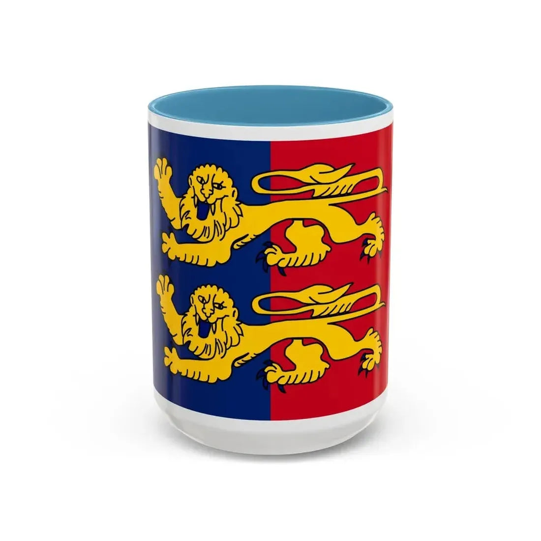 Flag of Manche France 2 - Accent Coffee Mug 15oz Light Blue - Go Mug Yourself