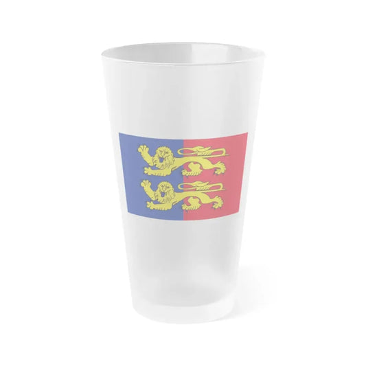 Flag of Manche France 2 - Frosted Pint Glass 16oz 16oz Frosted - Go Mug Yourself