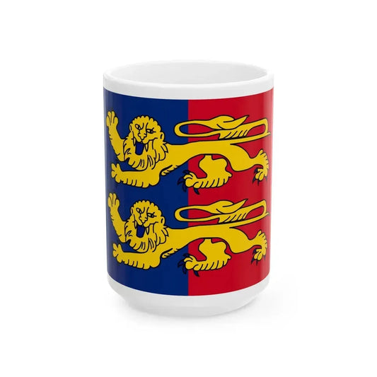 Flag of Manche France 2 - White Coffee Mug 15oz - Go Mug Yourself