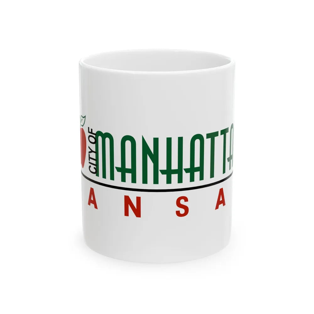 Flag of Manhattan Kansas 2009-2019 (United States) White Coffee Mug 11oz - Go Mug Yourself