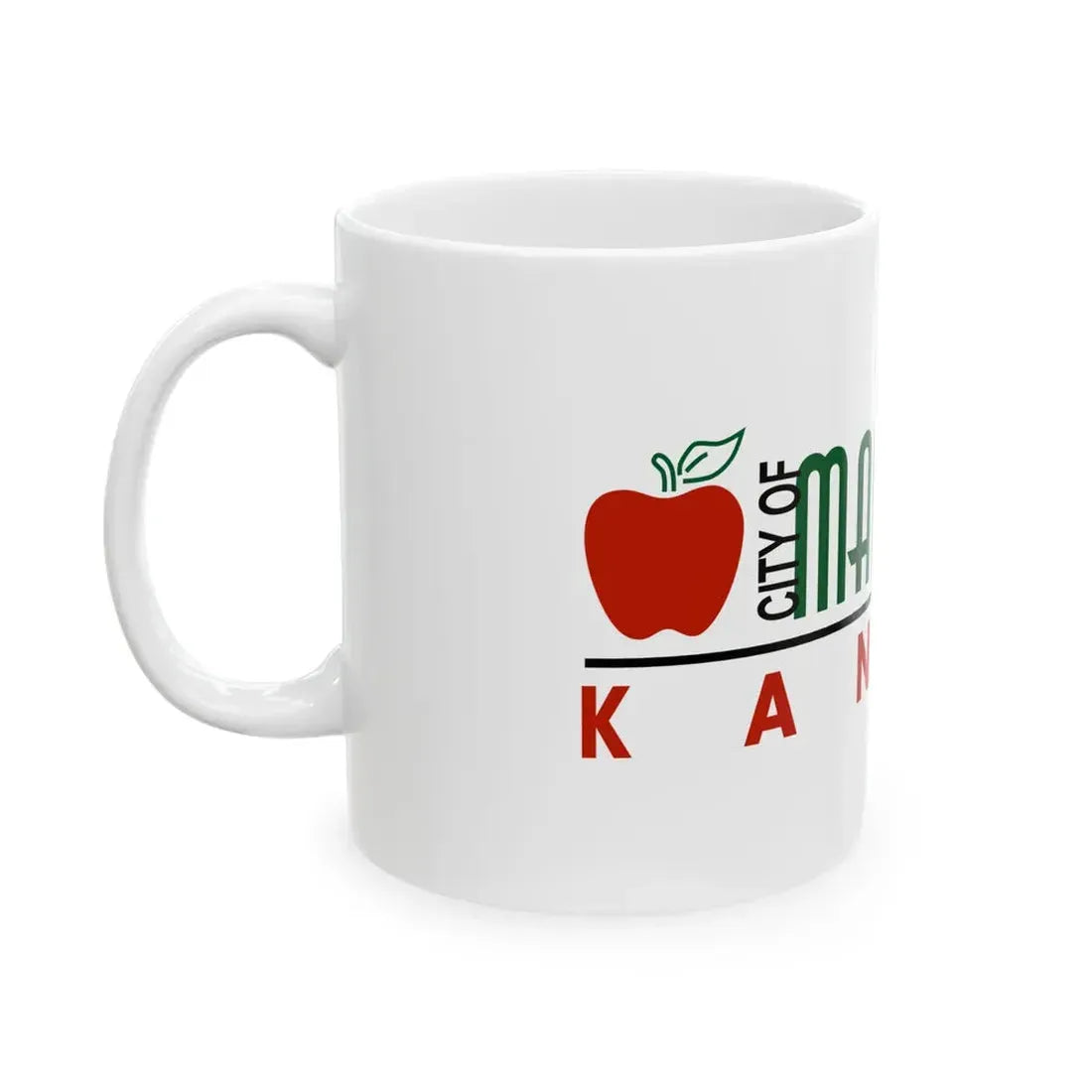 Flag of Manhattan Kansas 2009-2019 (United States) White Coffee Mug - Go Mug Yourself