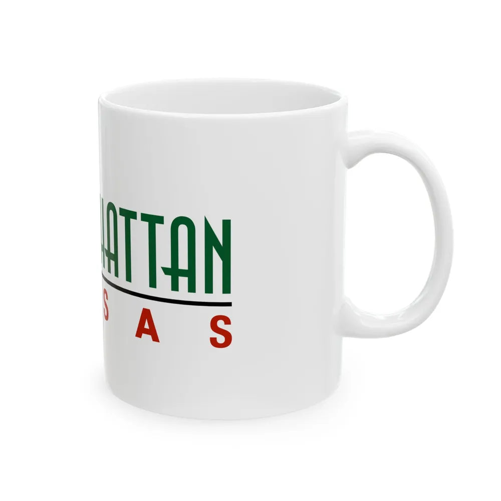 Flag of Manhattan Kansas 2009-2019 (United States) White Coffee Mug - Go Mug Yourself