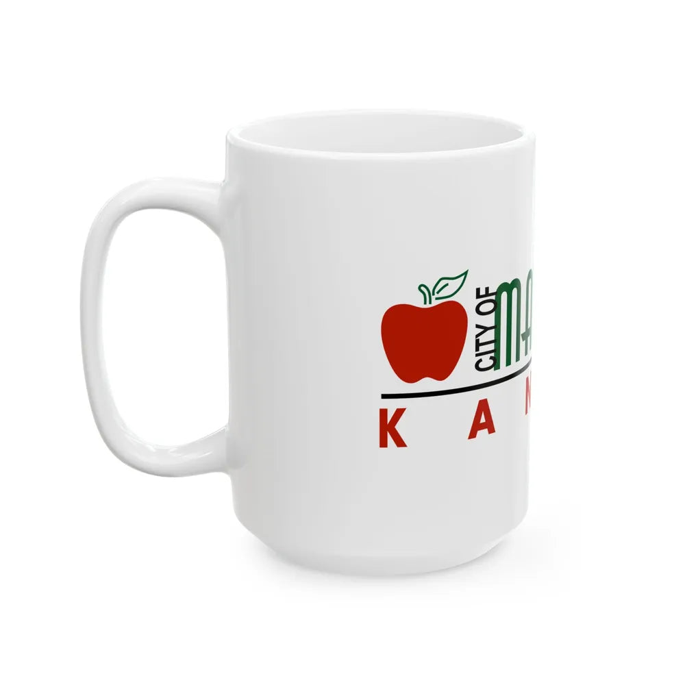 Flag of Manhattan Kansas 2009-2019 (United States) White Coffee Mug - Go Mug Yourself