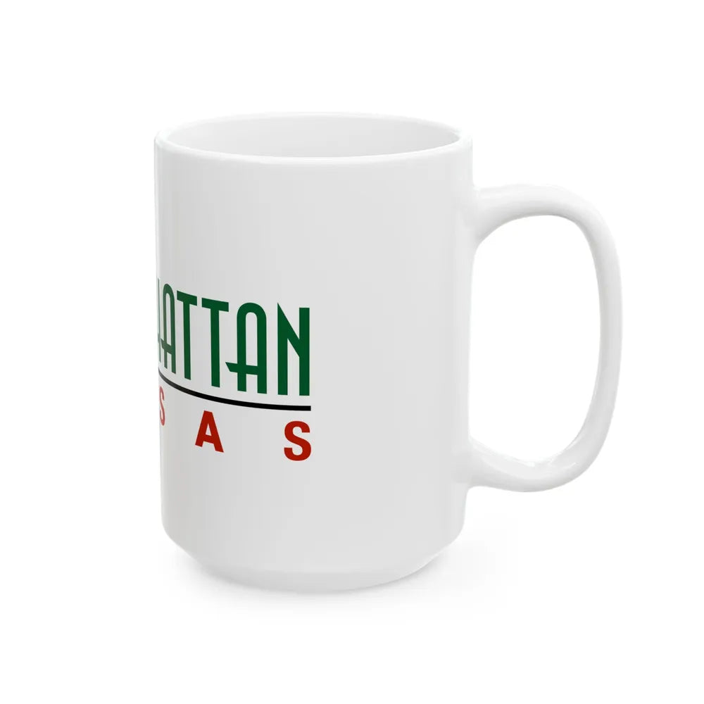 Flag of Manhattan Kansas 2009-2019 (United States) White Coffee Mug - Go Mug Yourself