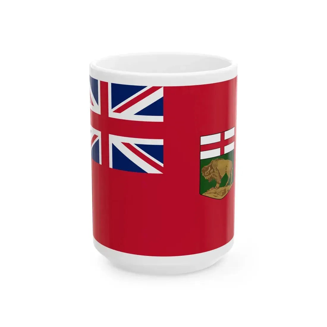 Flag of Manitoba 3-2 (Canada) White Coffee Mug 15oz - Go Mug Yourself