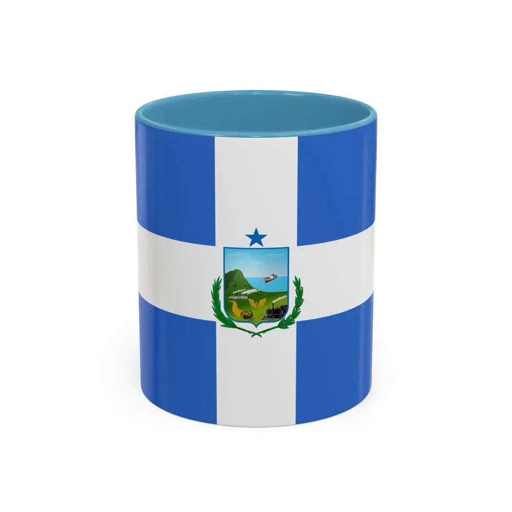 Flag of Manta Ecuador - Accent Coffee Mug 11oz Light Blue - Go Mug Yourself