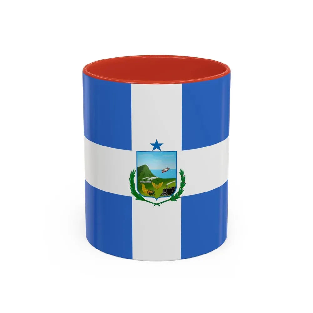 Flag of Manta Ecuador - Accent Coffee Mug 11oz Red - Go Mug Yourself