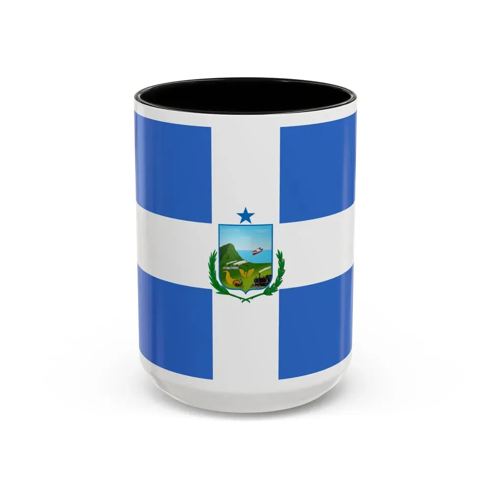 Flag of Manta Ecuador - Accent Coffee Mug 15oz Black - Go Mug Yourself