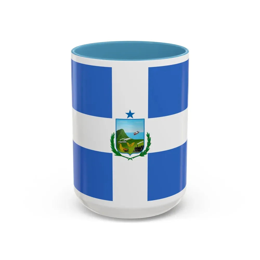 Flag of Manta Ecuador - Accent Coffee Mug 15oz Light Blue - Go Mug Yourself