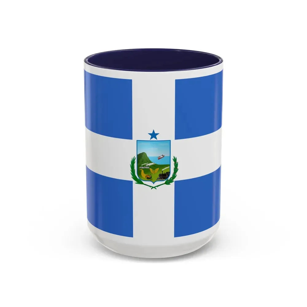 Flag of Manta Ecuador - Accent Coffee Mug 15oz Navy - Go Mug Yourself