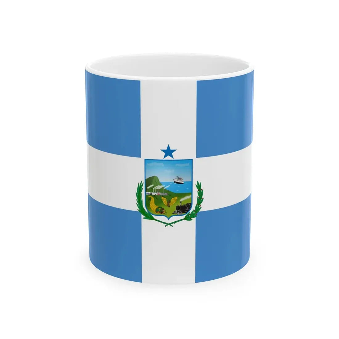 Flag of Manta Ecuador (Ecuador) White Coffee Mug 11oz - Go Mug Yourself