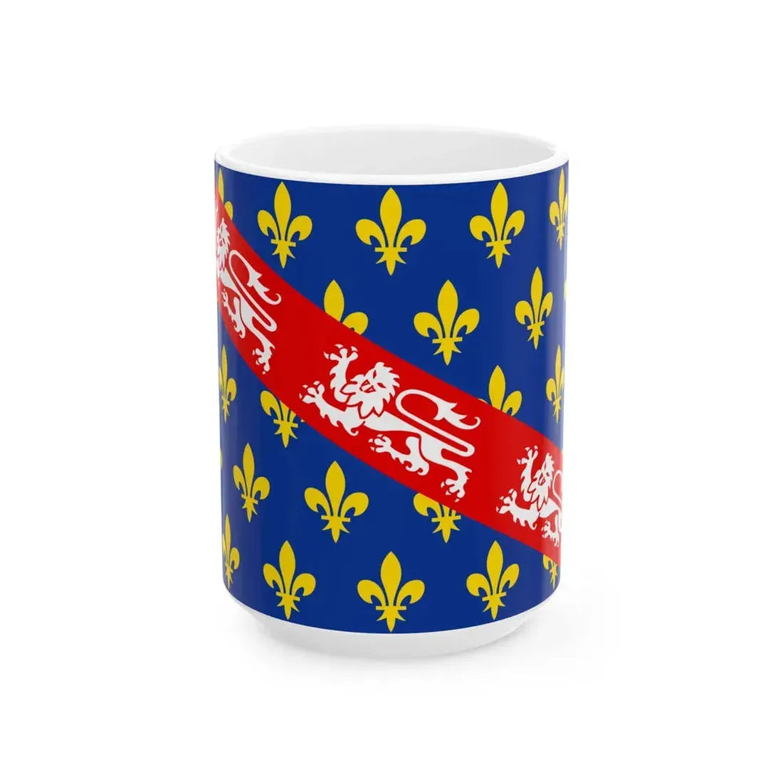 Flag of Marche France (Belgium) White Coffee Mug 15oz - Go Mug Yourself