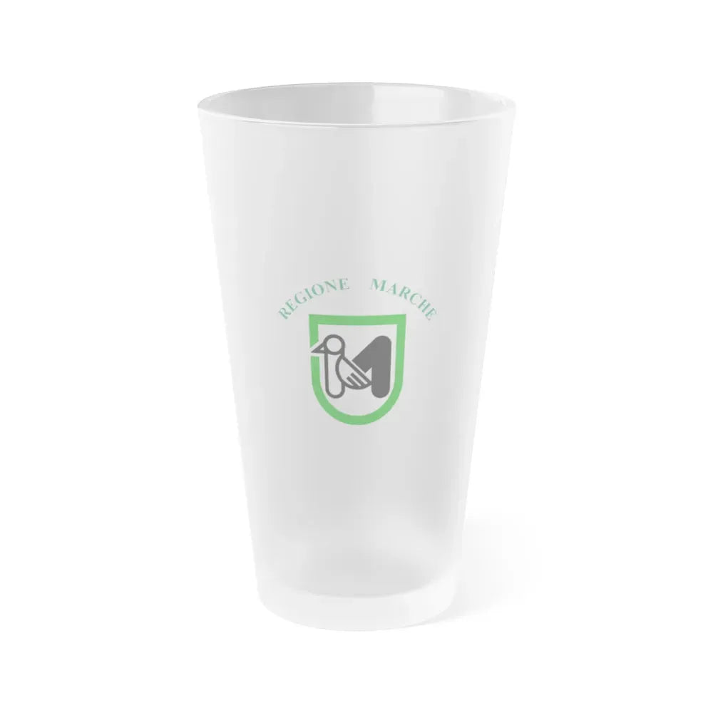 Flag of Marche Italy - Frosted Pint Glass 16oz 16oz Frosted - Go Mug Yourself