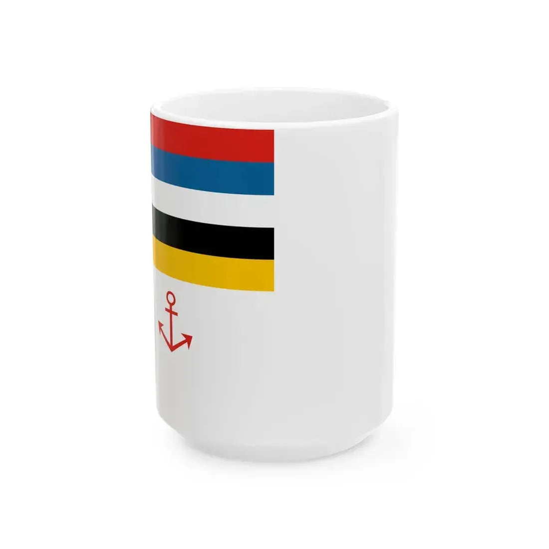 Flag of Marine Police Senior Officer at Present Afloat of Manchukuo (China) White Coffee Mug 15oz - Go Mug Yourself