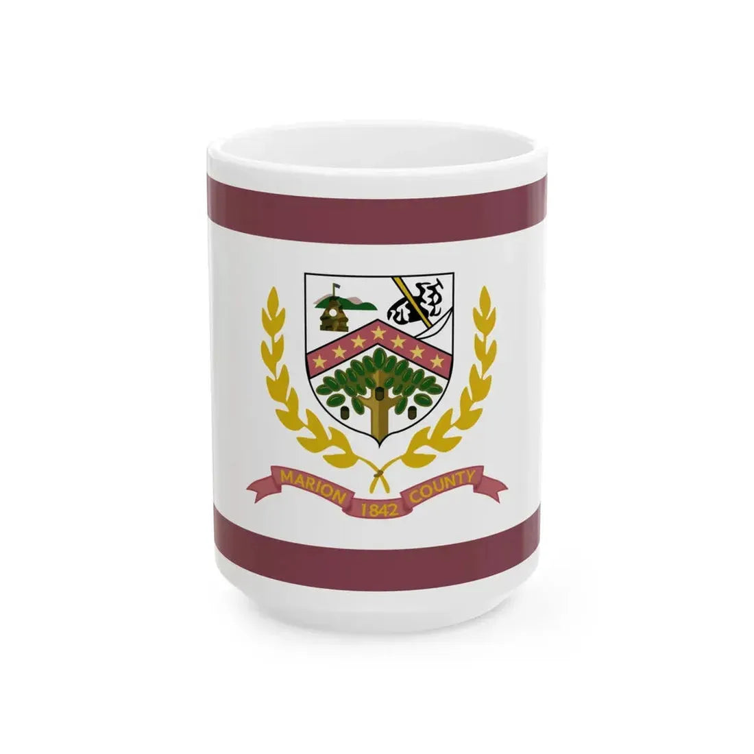 Flag of Marion County West Virginia (United States) White Coffee Mug 15oz - Go Mug Yourself