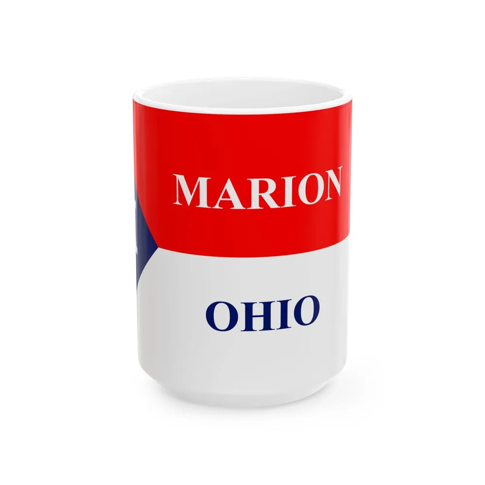 Flag of Marion Ohio (United States) White Coffee Mug 15oz - Go Mug Yourself