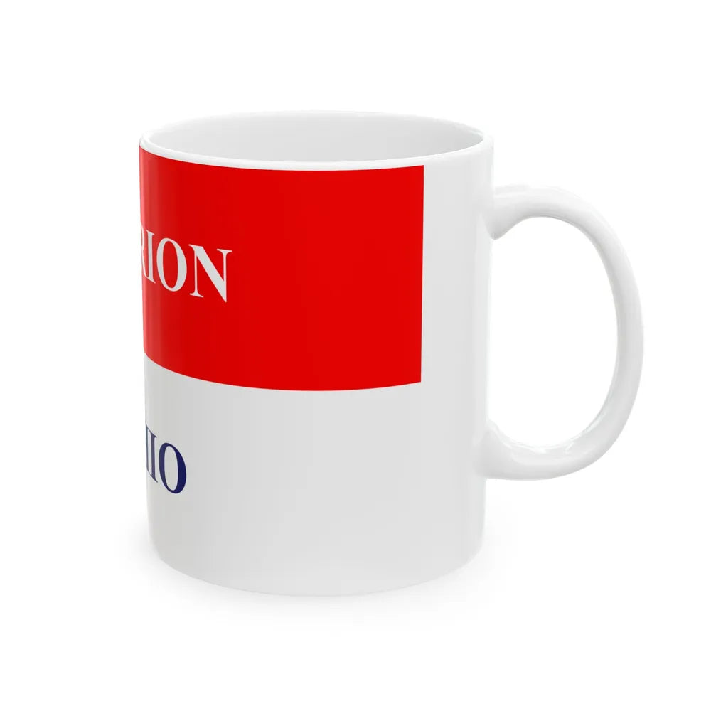 Flag of Marion Ohio (United States) White Coffee Mug - Go Mug Yourself