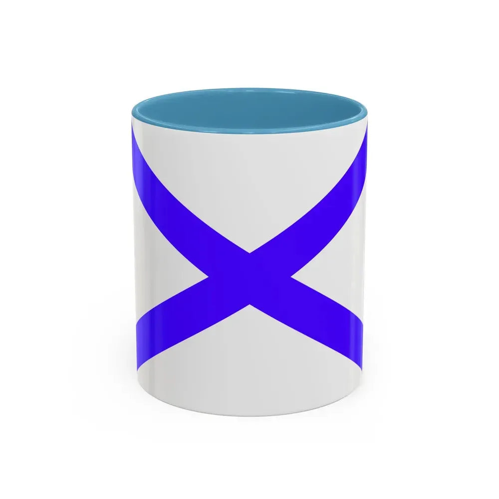 Flag of Marsaxlokk Malta - Accent Coffee Mug 11oz Light Blue - Go Mug Yourself