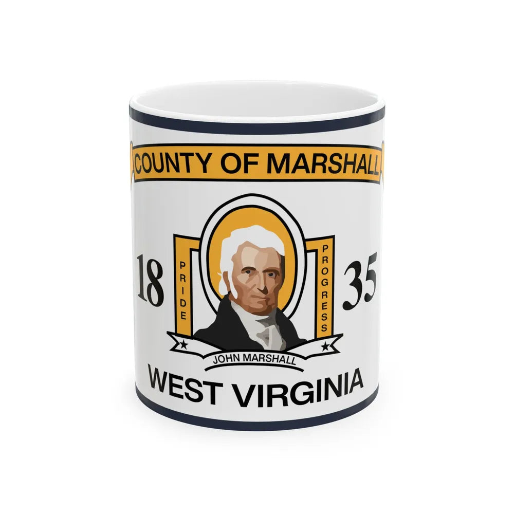 Flag of Marshall County West Virginia (United States) White Coffee Mug 11oz - Go Mug Yourself