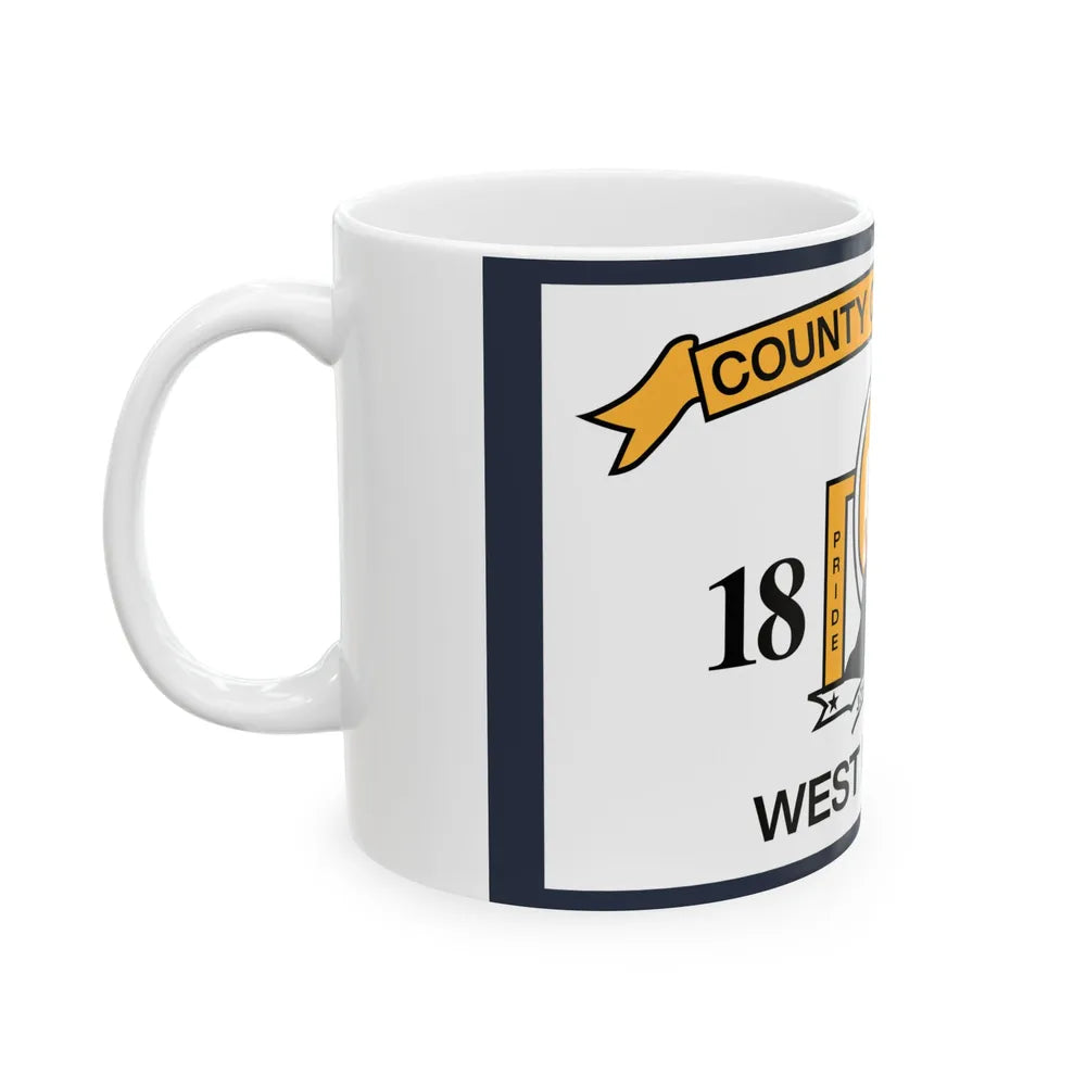 Flag of Marshall County West Virginia (United States) White Coffee Mug - Go Mug Yourself