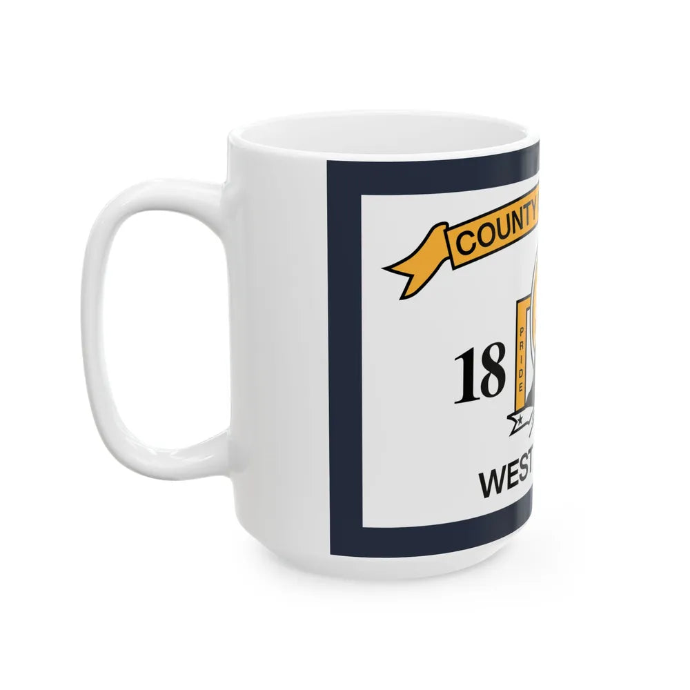 Flag of Marshall County West Virginia (United States) White Coffee Mug - Go Mug Yourself