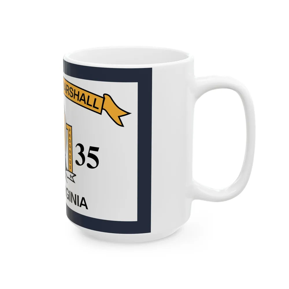 Flag of Marshall County West Virginia (United States) White Coffee Mug - Go Mug Yourself