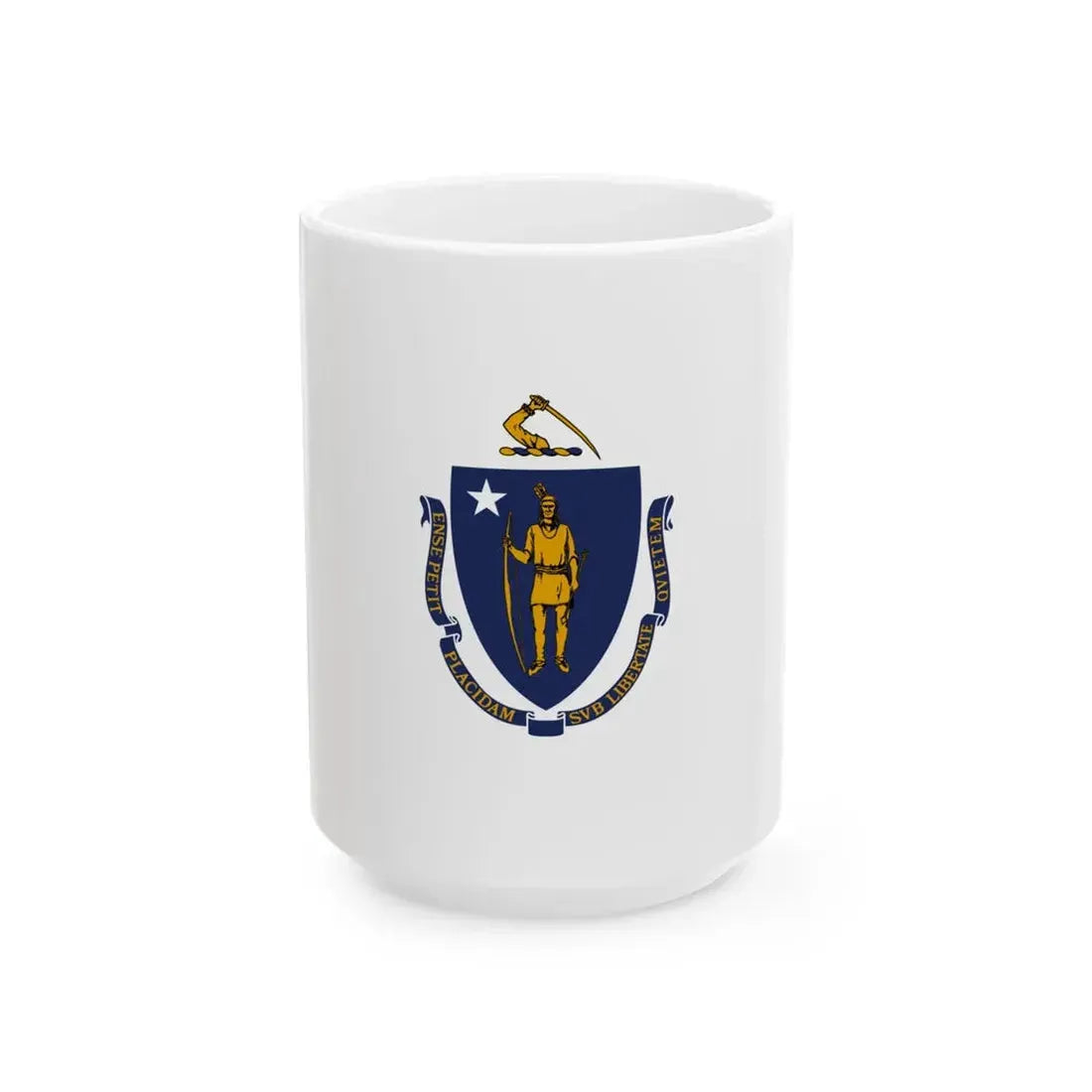 Flag of Massachusetts 3-2 (United States) White Coffee Mug 15oz - Go Mug Yourself