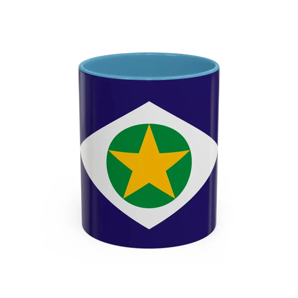 Flag of Mato Grosso Brazil - Accent Coffee Mug 11oz Light Blue - Go Mug Yourself