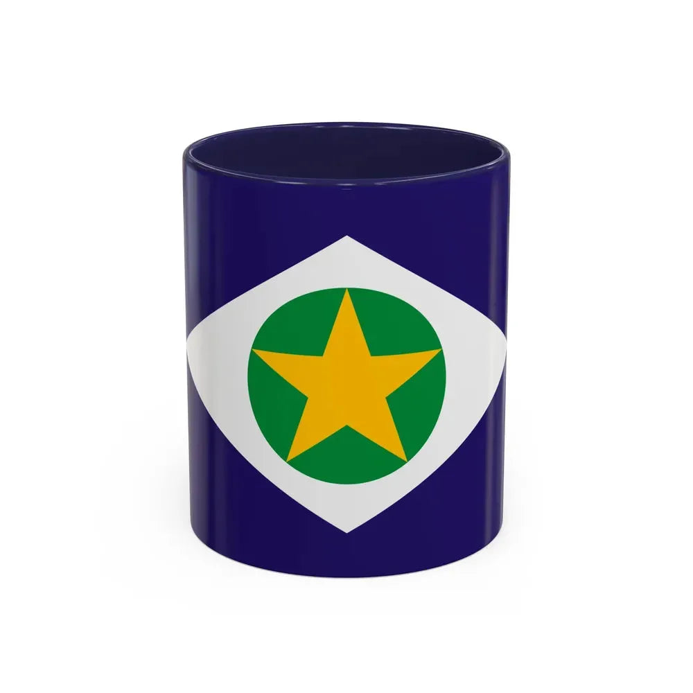 Flag of Mato Grosso Brazil - Accent Coffee Mug 11oz Navy - Go Mug Yourself