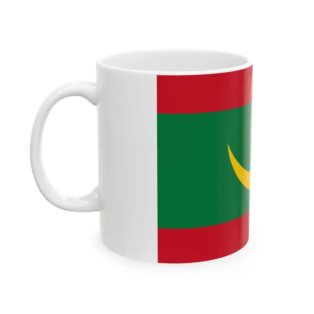 Flag of Mauritania Dark Green (Mauritania) White Coffee Mug - Go Mug Yourself
