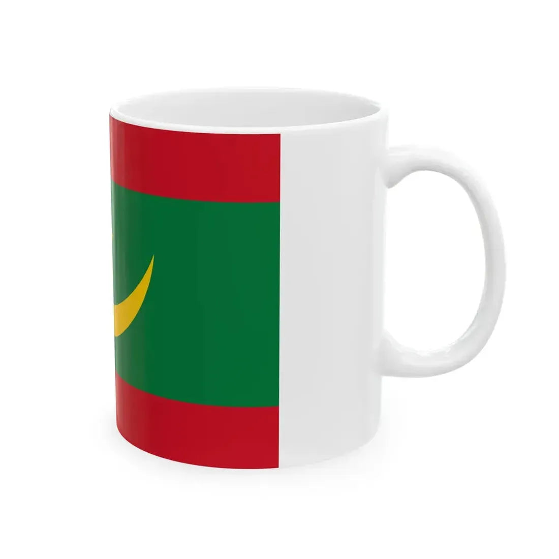 Flag of Mauritania Dark Green (Mauritania) White Coffee Mug - Go Mug Yourself