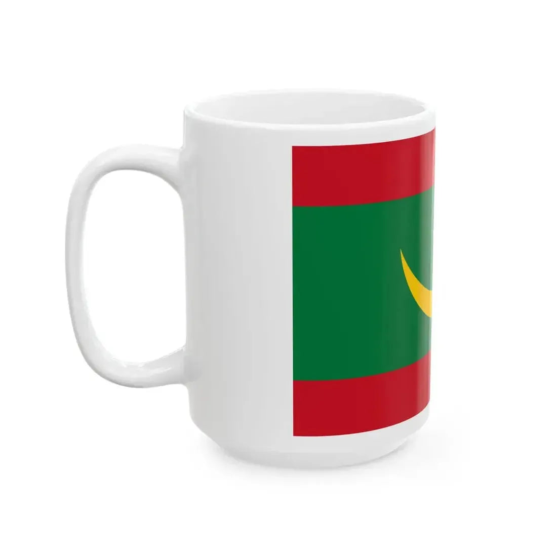 Flag of Mauritania Dark Green (Mauritania) White Coffee Mug - Go Mug Yourself