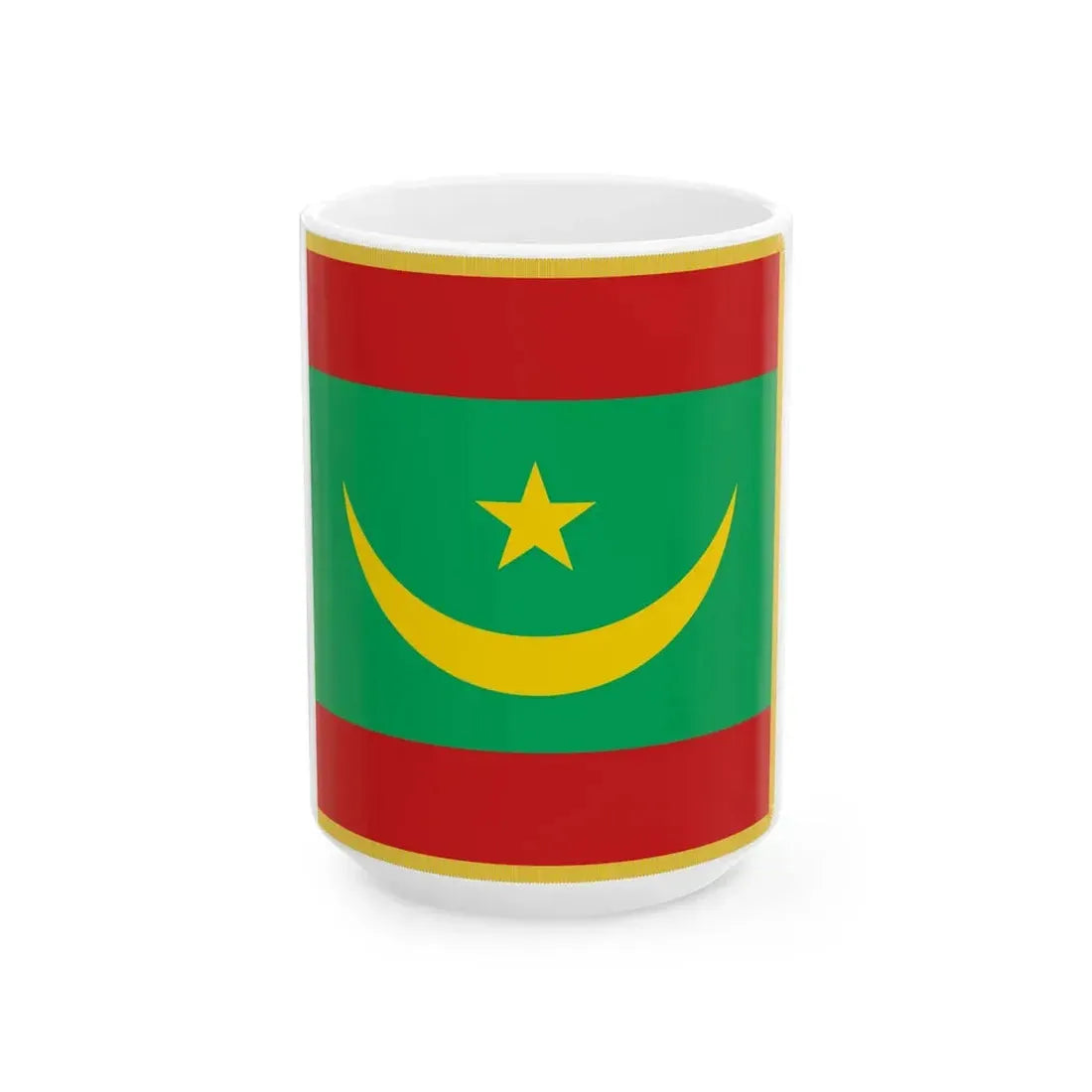Flag of Mauritanian armed forces and security forces (Mauritania) White Coffee Mug 15oz - Go Mug Yourself