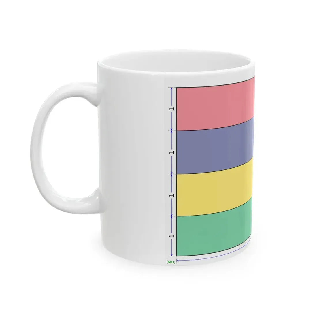 Flag of Mauritius construction sheet (Mauritius) White Coffee Mug - Go Mug Yourself