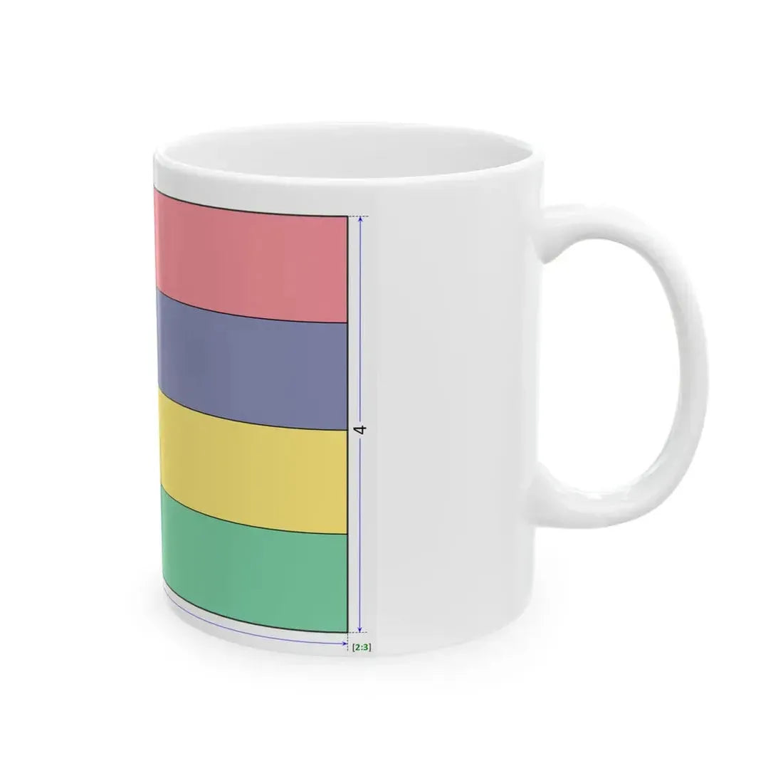 Flag of Mauritius construction sheet (Mauritius) White Coffee Mug - Go Mug Yourself
