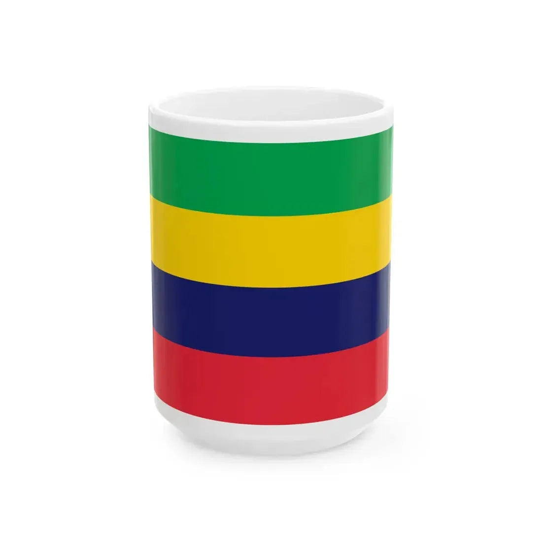 Flag of Mauritius upside down (Mauritius) White Coffee Mug 15oz - Go Mug Yourself