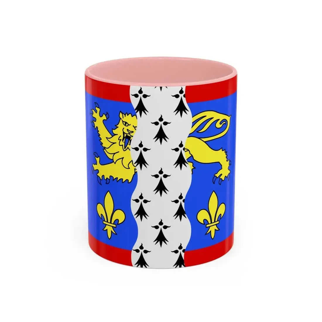 Flag of Mayenne France 2 - Accent Coffee Mug 11oz Pink - Go Mug Yourself
