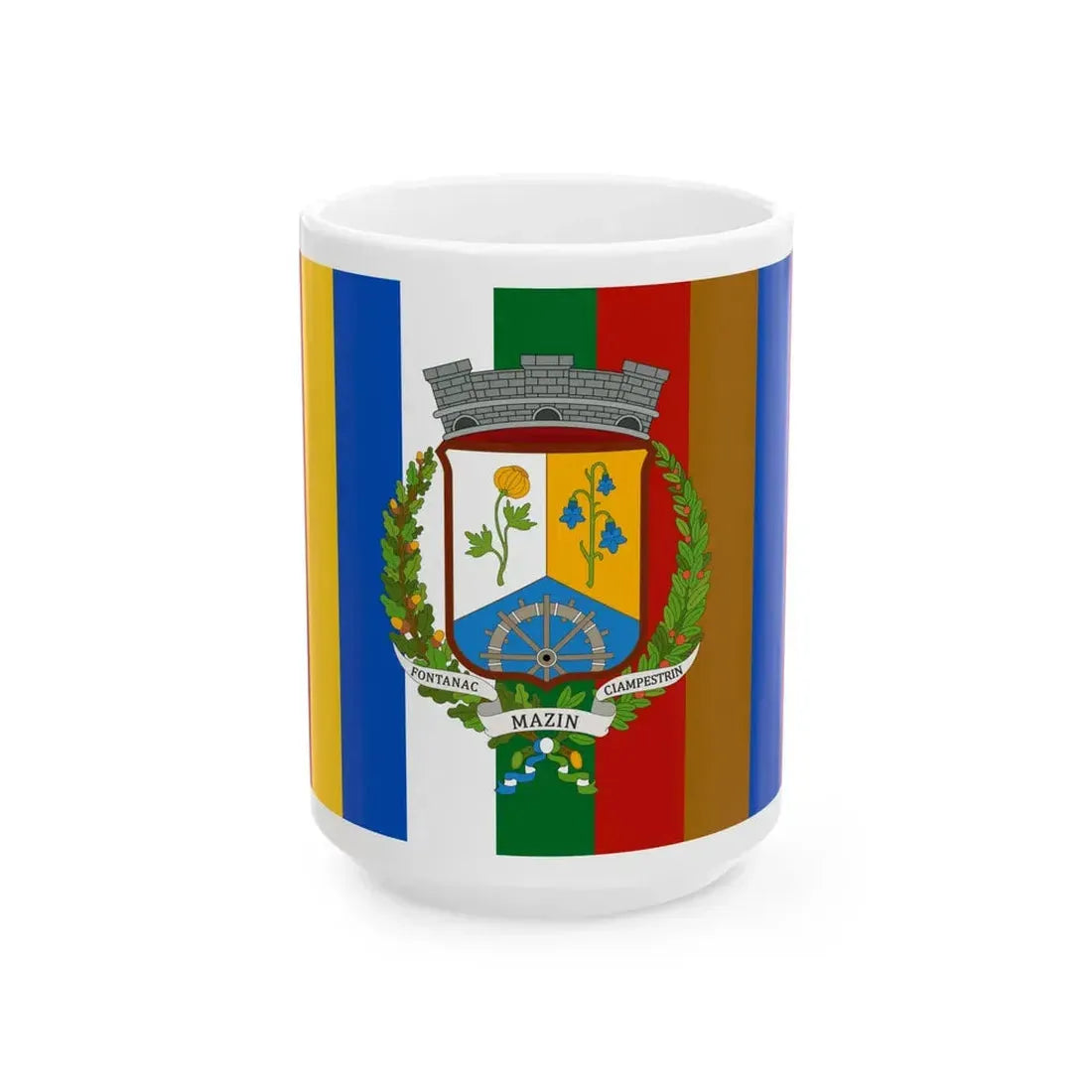 Flag of Mazzin (Italy) White Coffee Mug 15oz - Go Mug Yourself