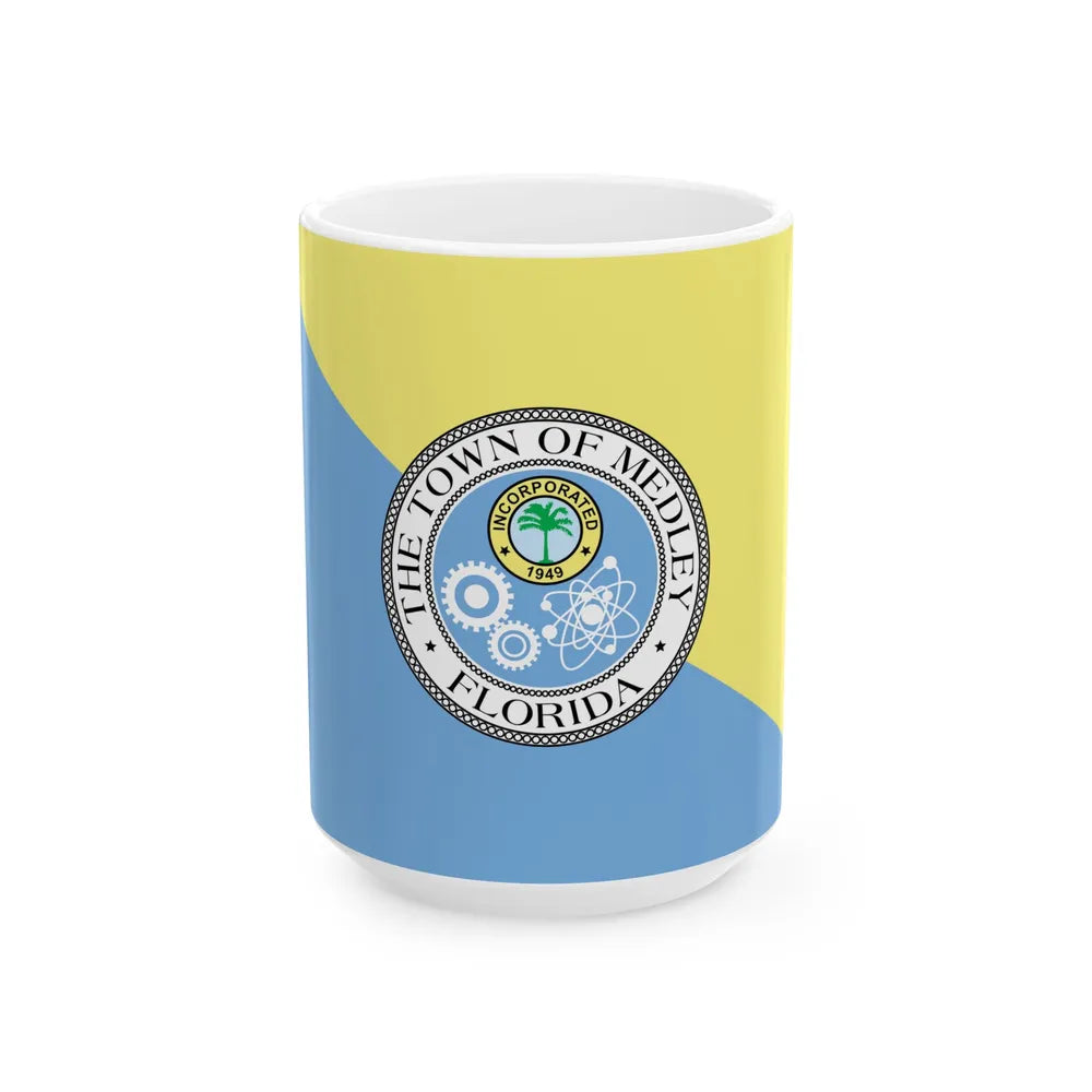 Flag of Medley Florida (United States) White Coffee Mug 15oz - Go Mug Yourself